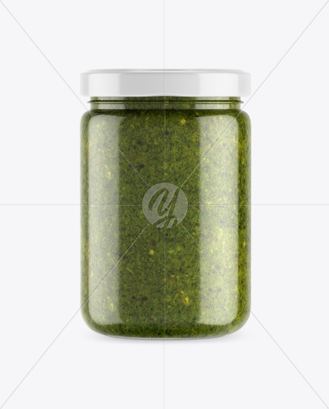 Clear Glass Jar w/ Sauce Mockup