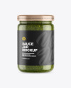 Clear Glass Jar w/ Sauce Mockup