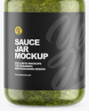 Clear Glass Jar w/ Pesto Mockup Clear Glass Jar w/ Pesto Mockup
