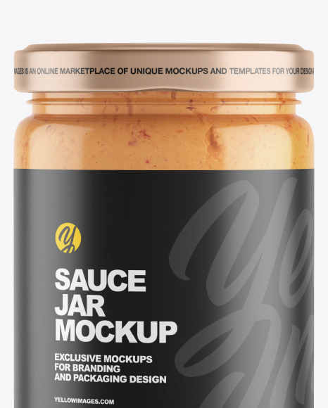 Clear Glass Jar w/ Chilli Spread Mockup