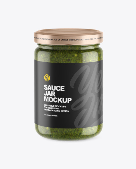 Clear Glass Jar w Sauce Mockup - Sauce+cook