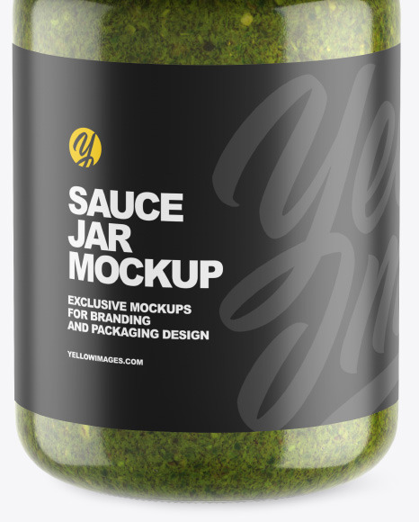 Clear Glass Jar w/ Sauce Mockup