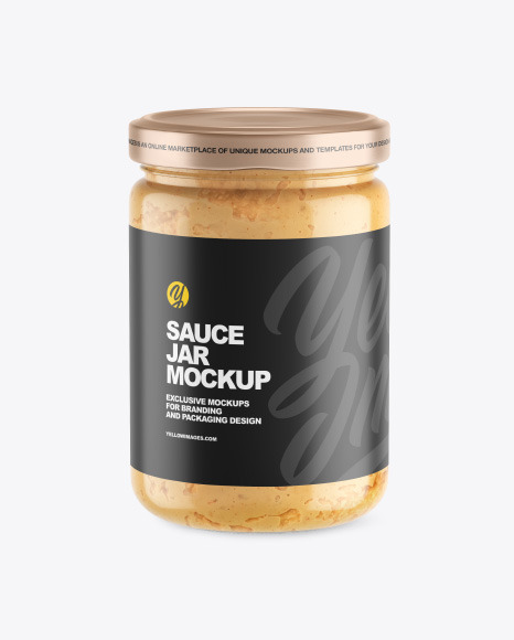 Clear Glass Jar w Spread Mockup - Sauce+cook
