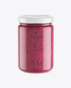 Clear Glass Jar w/ Beet Sauce Mockup