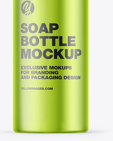 Matte Metallic Soap Bottle Mockup