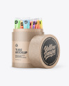 Opened Kraft Paper Tube With Sachets Mockup