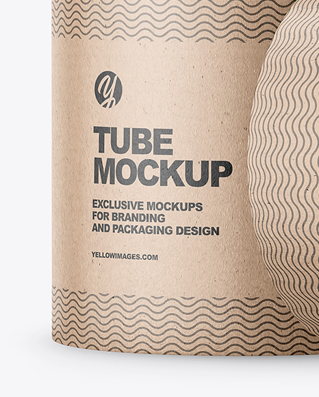 Opened Kraft Paper Tube With Sachets Mockup