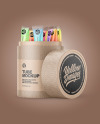 Opened Kraft Paper Tube With Sachets Mockup