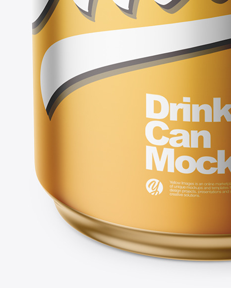 250ml Matte Metallic Drink Can w/ Foil Lid Mockup