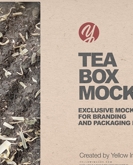 Kraft Paper Box with Tea Mockup