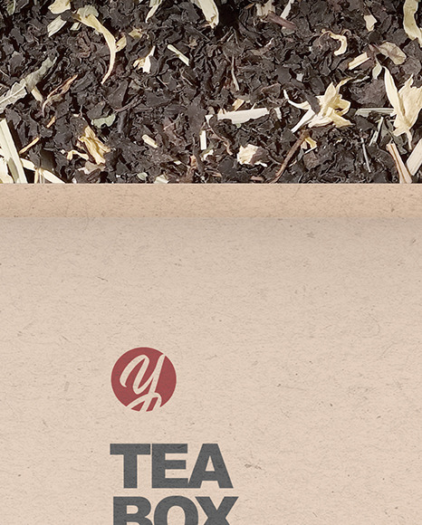 Kraft Paper Box with Tea Mockup