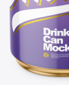 250ml Glossy Drink Can w/ Foil Lid Mockup