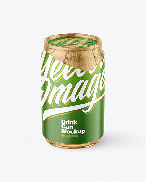 250ml Matte Drink Can w Foil Lid Mockup - Energy drink can mockup