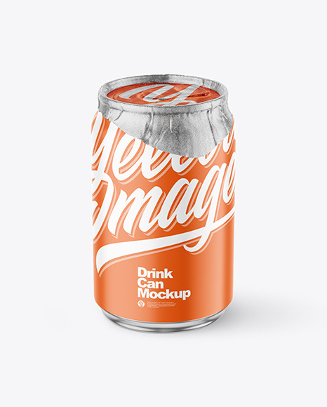 250ml Matte Drink Can w/ Foil Lid Mockup