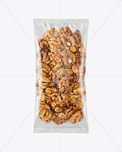 Clear Plastic Pack w/ Walnuts Mockup - Free Download Images High