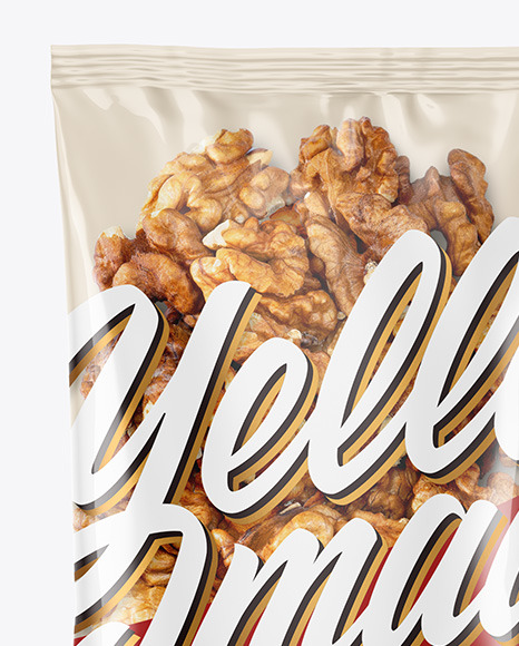 Clear Plastic Pack w/ Walnuts Mockup - Free Download Images High