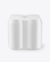 4 Cans in Shrink Wrap Mockup