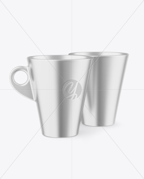 Two Metallic Cups Mockup