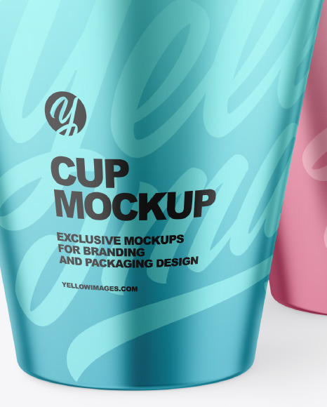 Two Metallic Cups Mockup