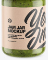 Clear Glass Jar w/ Kiwi Jam Mockup