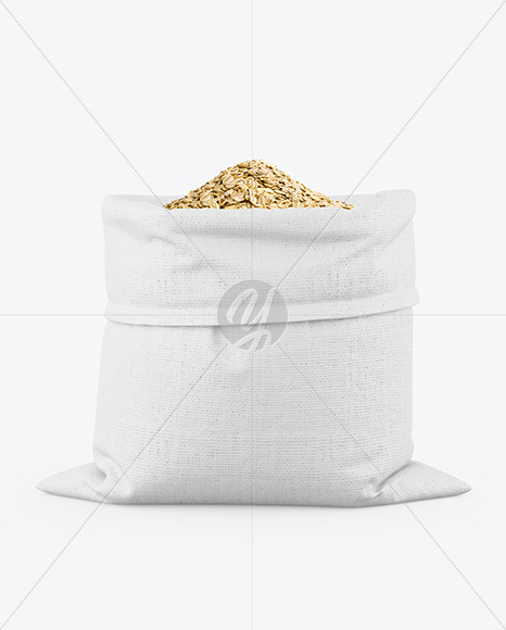 Canvas Sack with Oatmeal Mockup