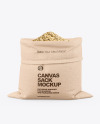 Canvas Sack with Oatmeal Mockup