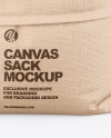 Canvas Sack with Oatmeal Mockup