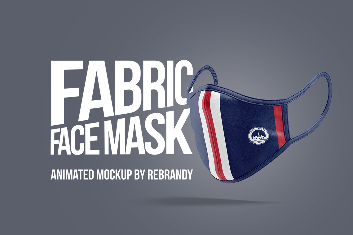 Fabric Face Mask Animated Mockup Fabric Face Mask Animated Mockup