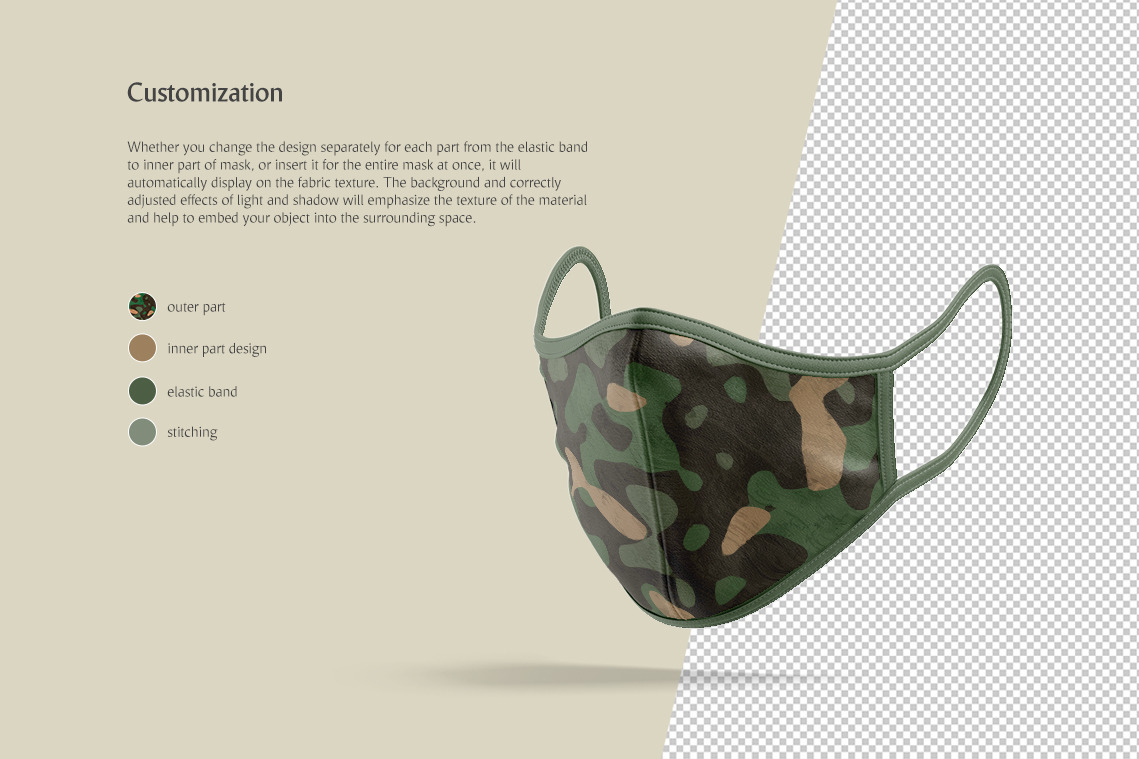 Fabric Face Mask Animated Mockup Fabric Face Mask Animated Mockup