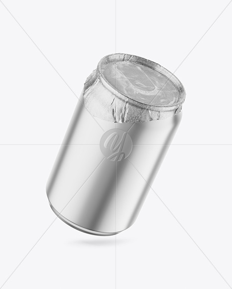 250ml Matte Metallic Drink Can w/ Foil Lid Mockup