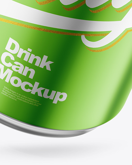 250ml Matte Metallic Drink Can w/ Foil Lid Mockup