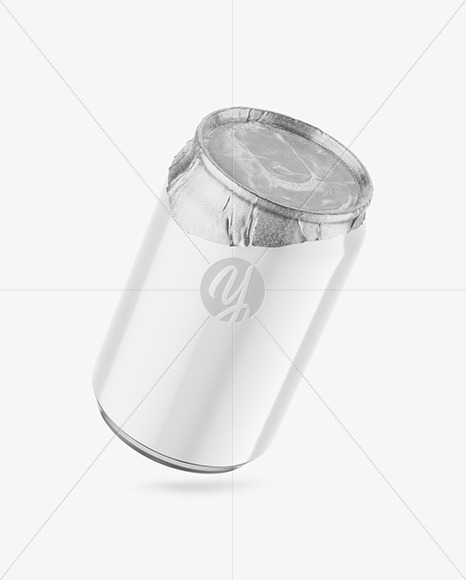 250ml Glossy Drink Can w/ Foil Lid Mockup