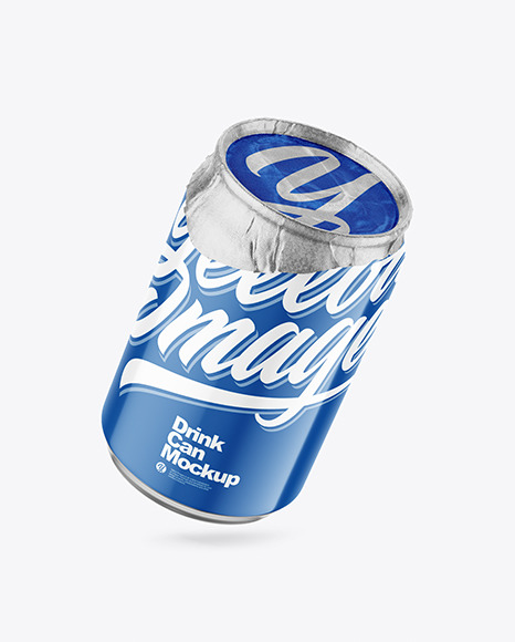 250ml Glossy Drink Can w/ Foil Lid Mockup