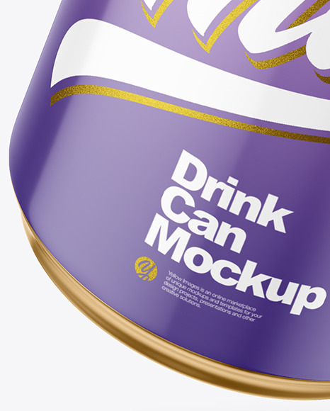 250ml Glossy Drink Can w/ Foil Lid Mockup