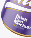 250ml Glossy Drink Can w/ Foil Lid Mockup