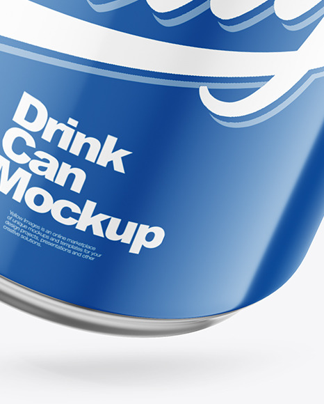 250ml Glossy Drink Can w/ Foil Lid Mockup