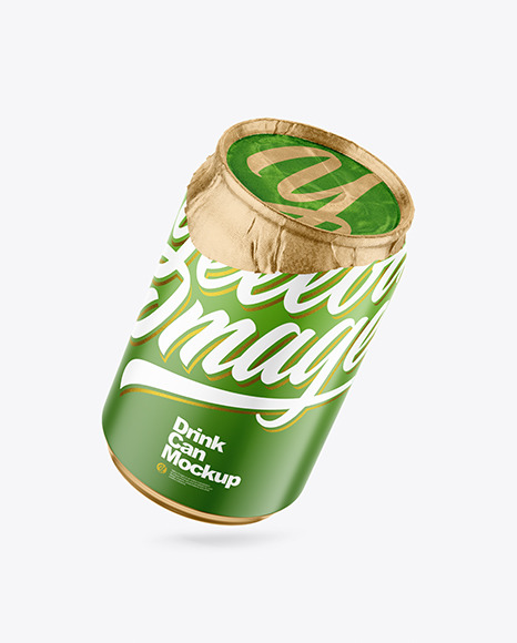 250ml Matte Drink Can w Foil Lid Mockup - Energy drink can mockup