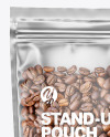 Clear Plastic Stand-up Pouch w/ Coffee Mockup