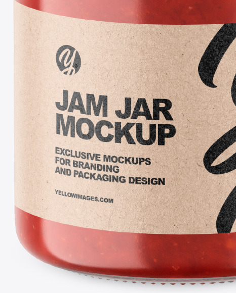 Clear Glass Jar w/ Jam Mockup