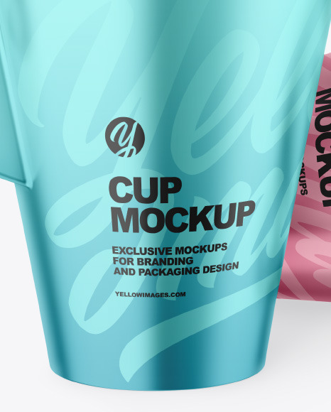 Two Metallic Cups Mockup