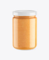 Clear Glass Jar w/ Peanut Butter Mockup