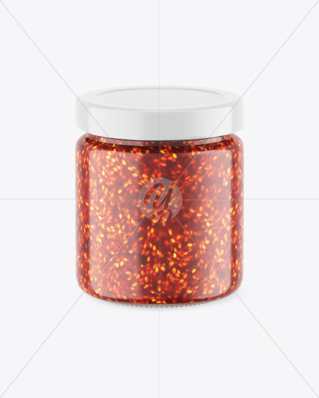 Clear Glass Jar w/ Jam Mockup