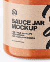 Clear Glass Jar w/ Sauce Mockup