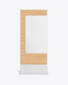 Wayfinding Stand With Wooden Frame Mockup