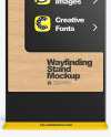 Wayfinding Stand With Wooden Frame Mockup