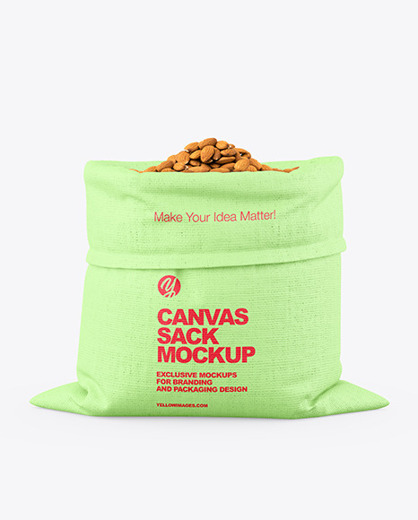 Canvas Sack with Almond Mockup