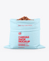 Canvas Sack with Roasted Peanuts Mockup