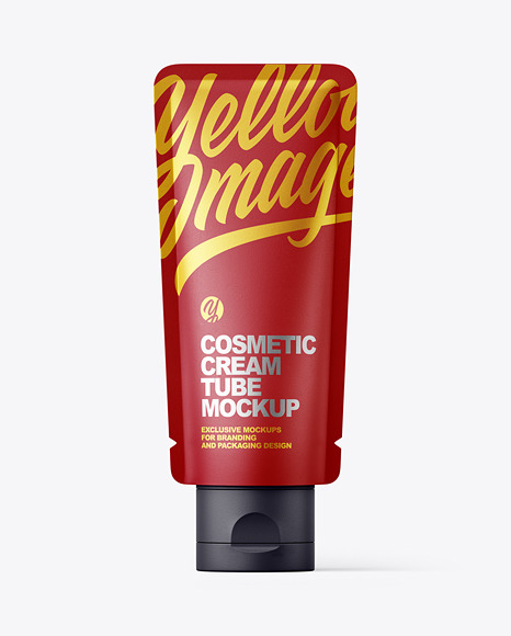 Matte Cosmetic Cream Tube Mockup