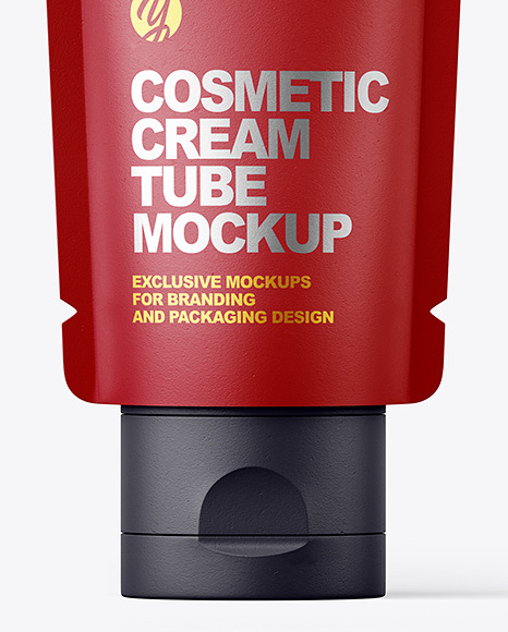 Matte Cosmetic Cream Tube Mockup