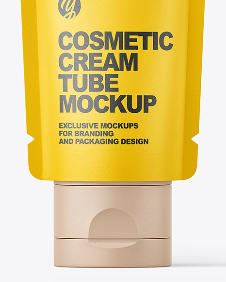 Matte Cosmetic Cream Tube Mockup